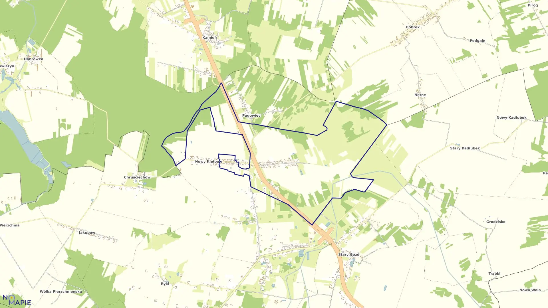 Mapa obrębu SIEKLUKI w gminie Stara Błotnica